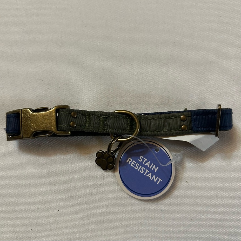 XS Blue and Green Dog Collar
